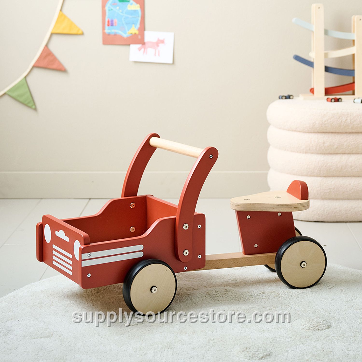 Wooden Bike with Basket «Vroum» | Red