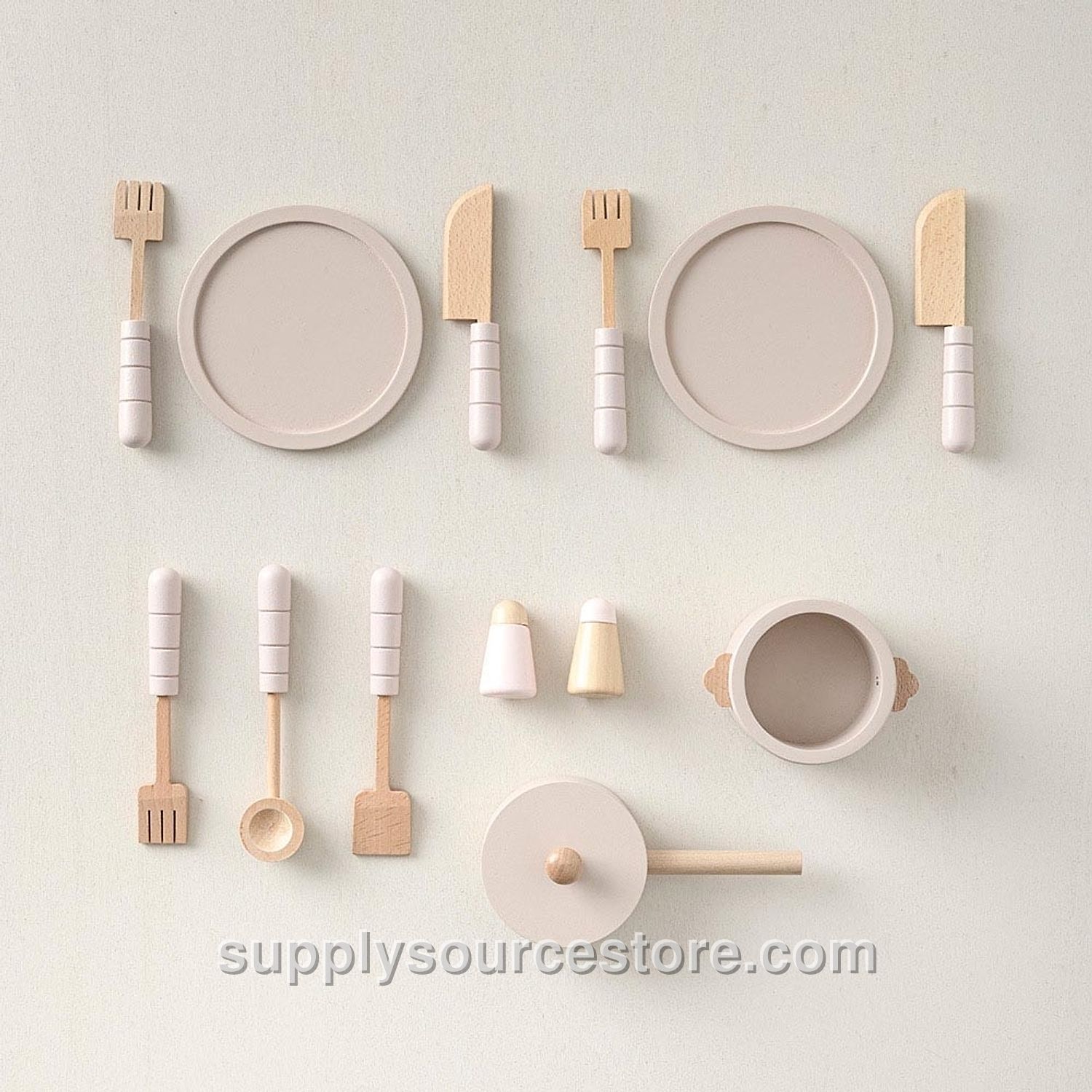 Toy Wooden Cooking Set – Soft Pink