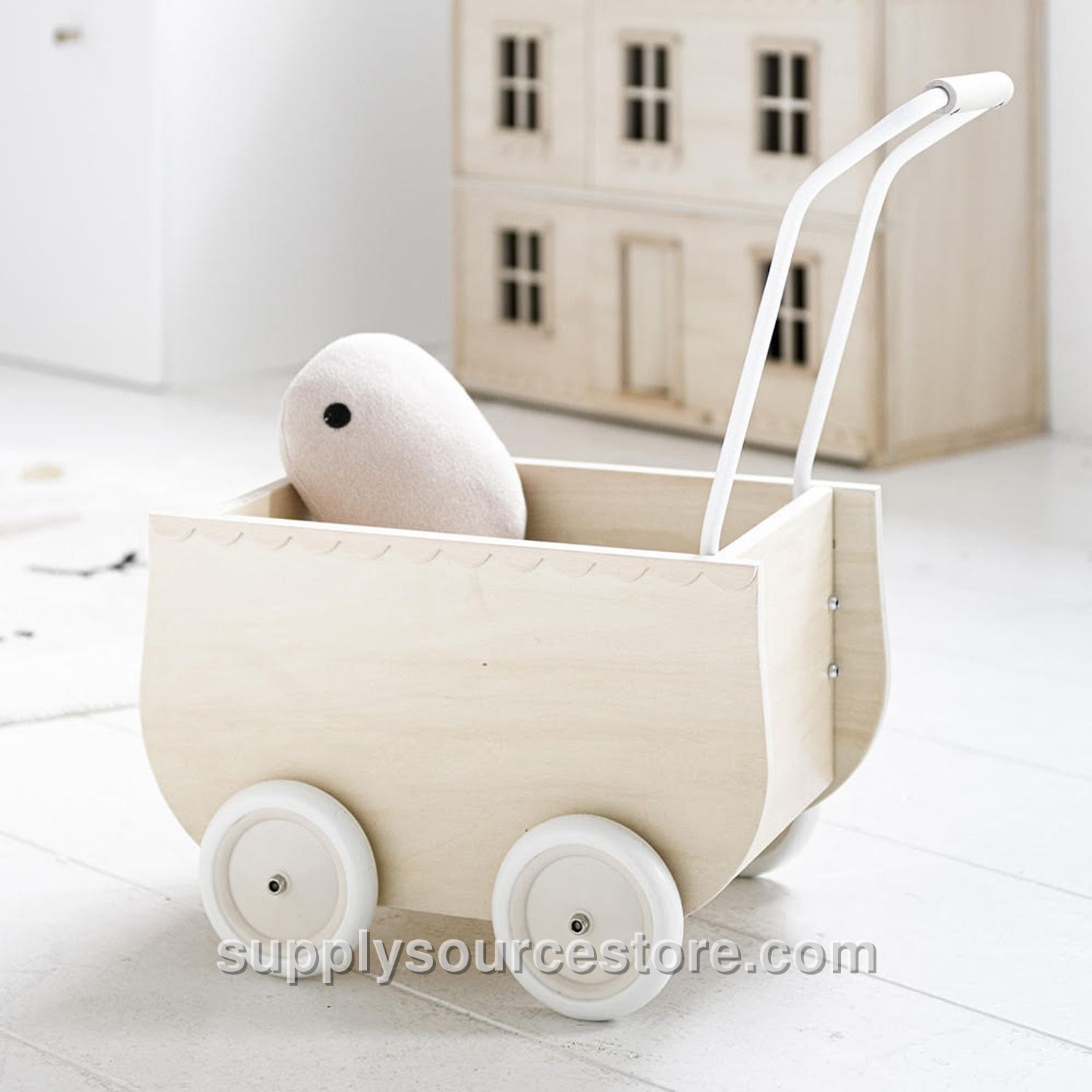 Wooden Dolls Pram | Natural | La Parisienne