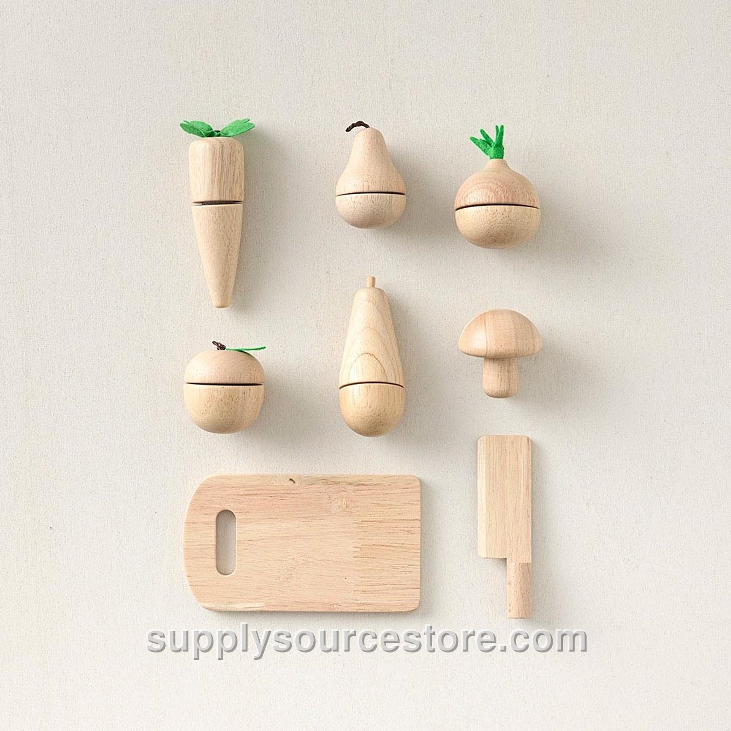 Wooden Fruit and Vegetable Set with chopping board | Wooden Toys