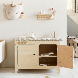 Wooden play kitchen «La Parisienne» | incl. wall shelf | Natural