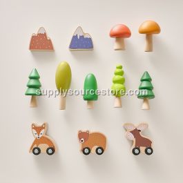 SET OF WOODEN FOREST ANIMALS «FORÊT»