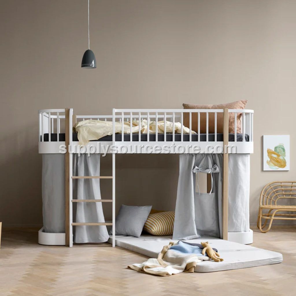 Wood Original Low Loft Bed - White/Oak