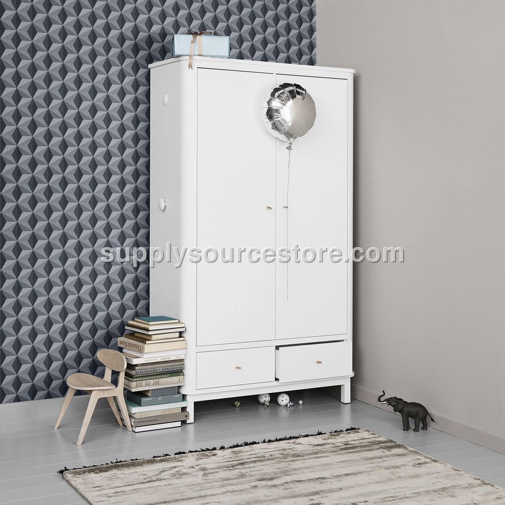 Oliver Furniture Wood Double Wardrobe - White