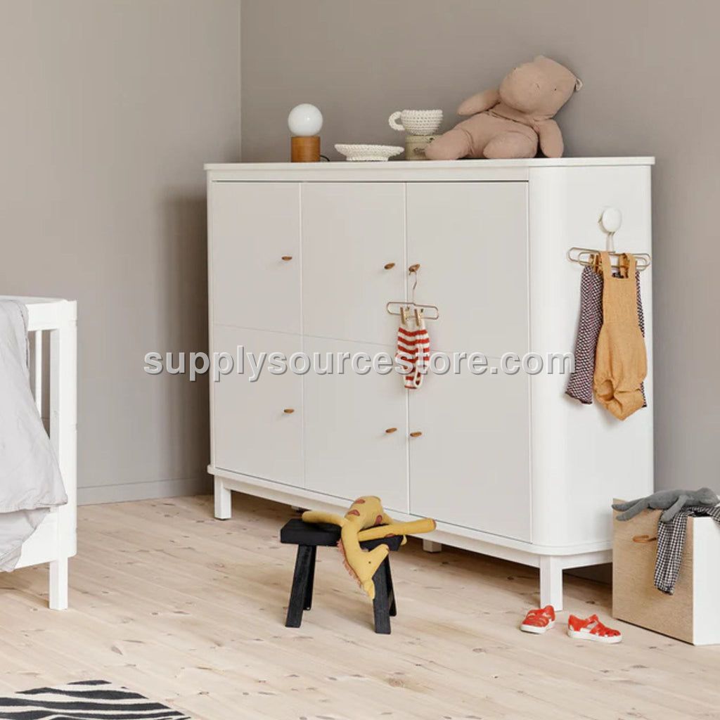 Wood Multi Cupboard 3 Doors - White
