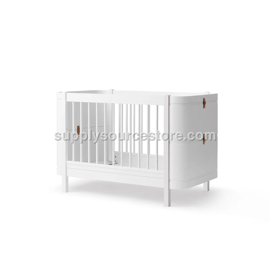 Wood Mini+ Cot Bed Incl. Junior Kit - White (0-9 Years)