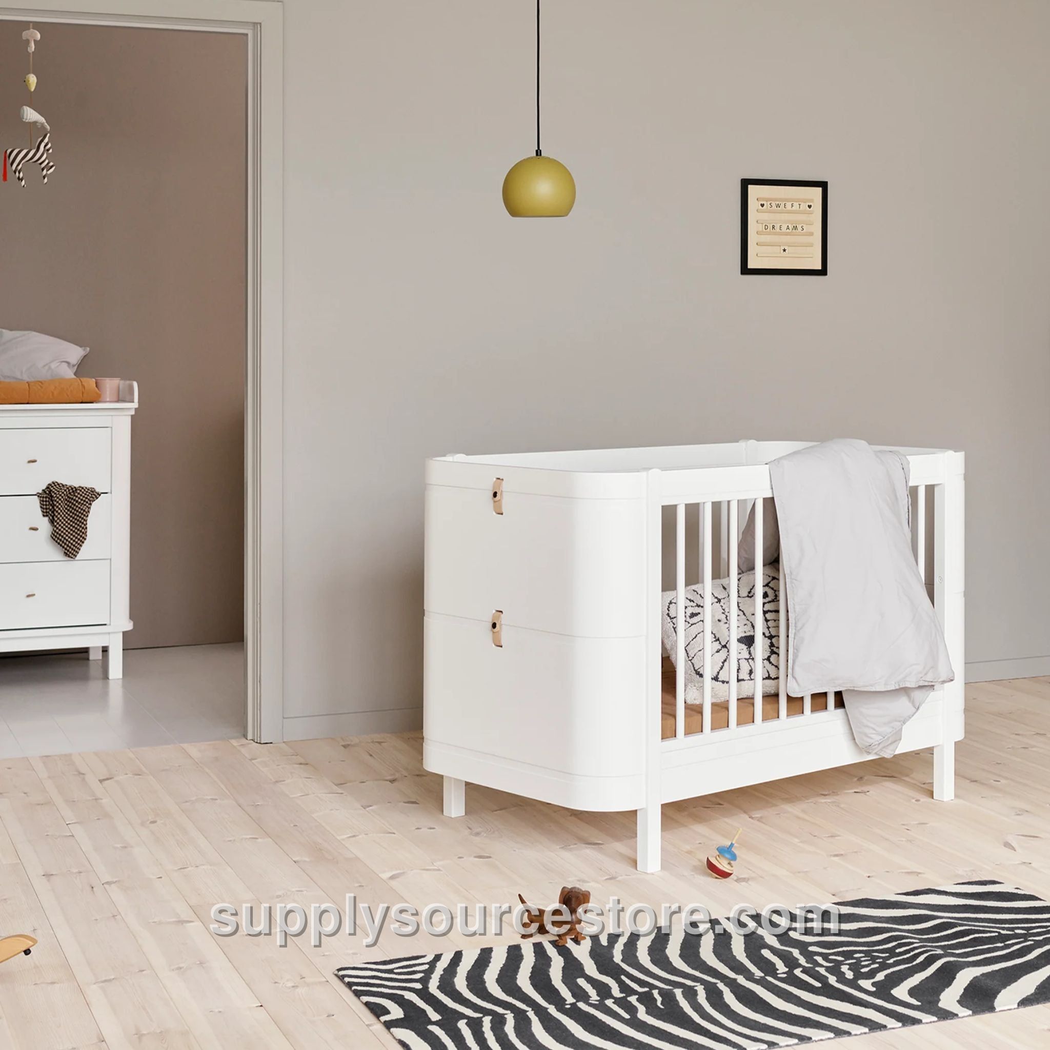 Wood Mini+ Cot Bed - White