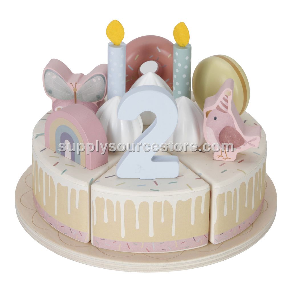 Wooden Birthday Cake - Pink