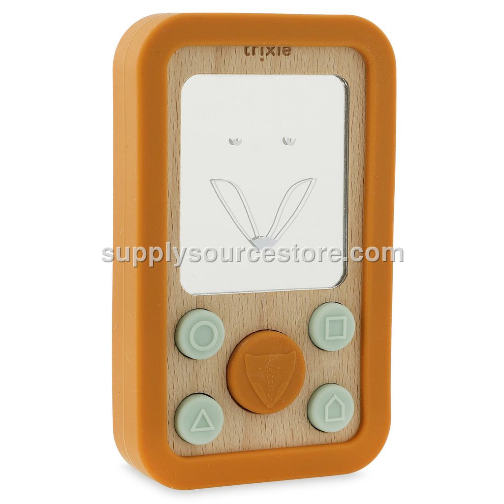 Wooden Silicone Baby Phone - Mr. Fox