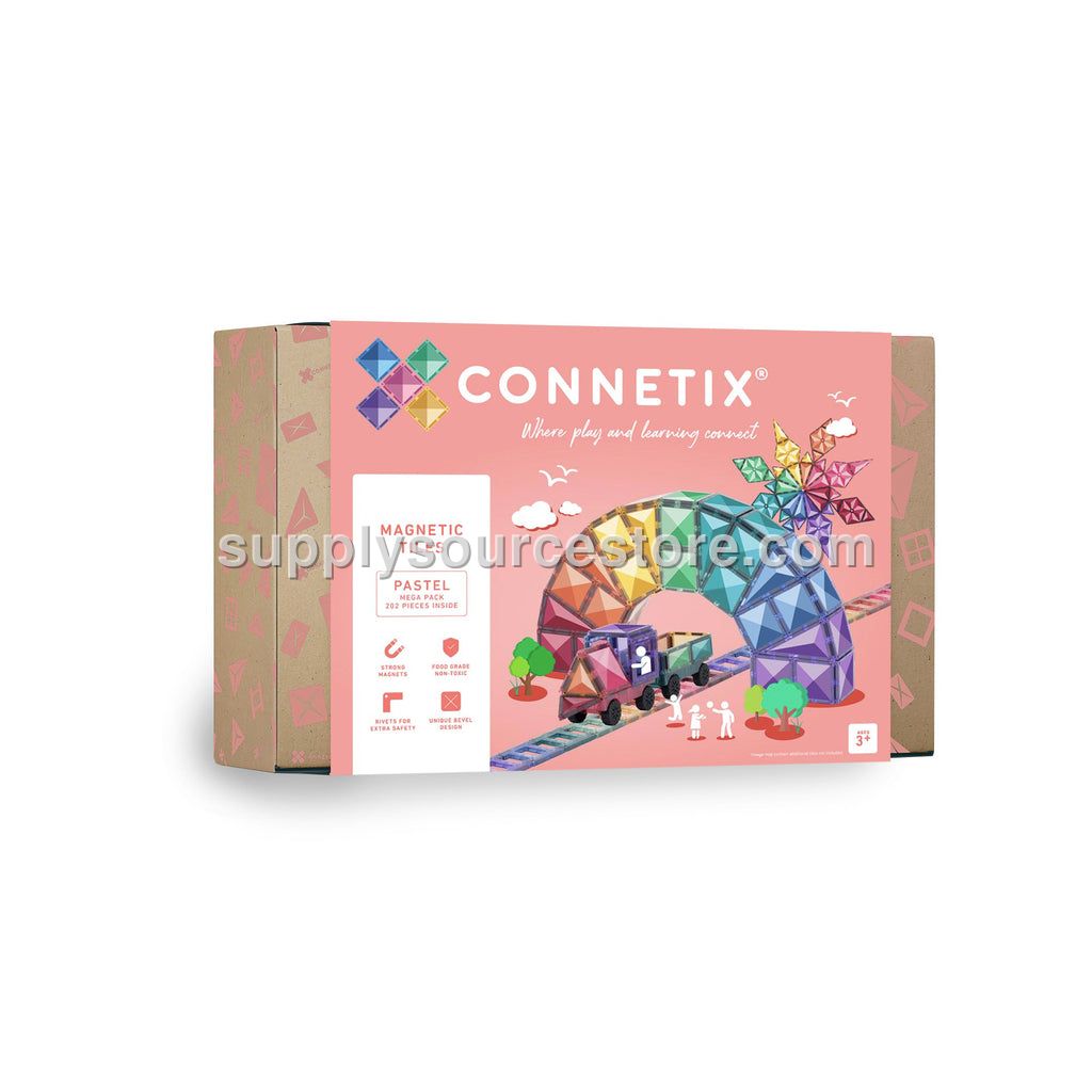 CONNETIX Magnetic Tiles 202 Pastel Mega Pack