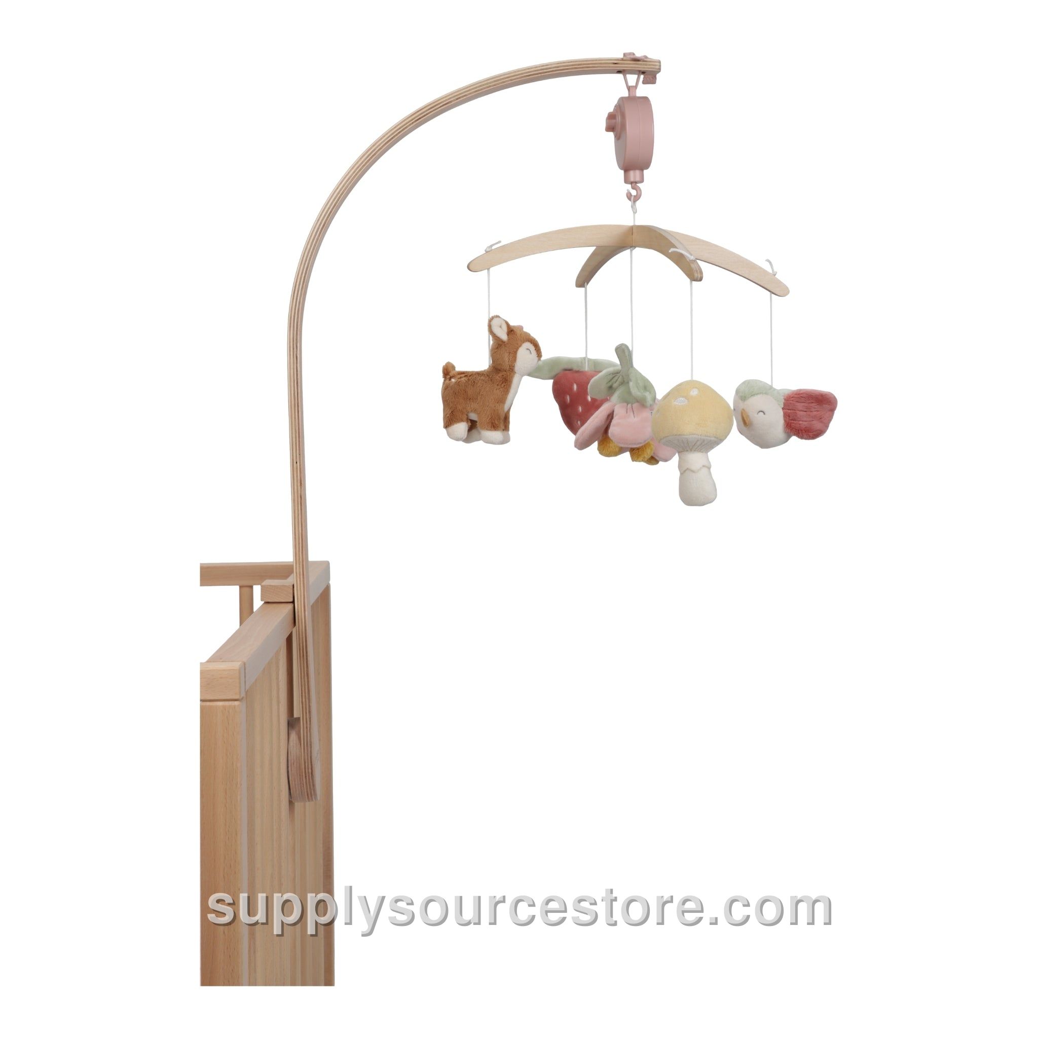 Wooden Musical Cot Mobile - Fairy Garden