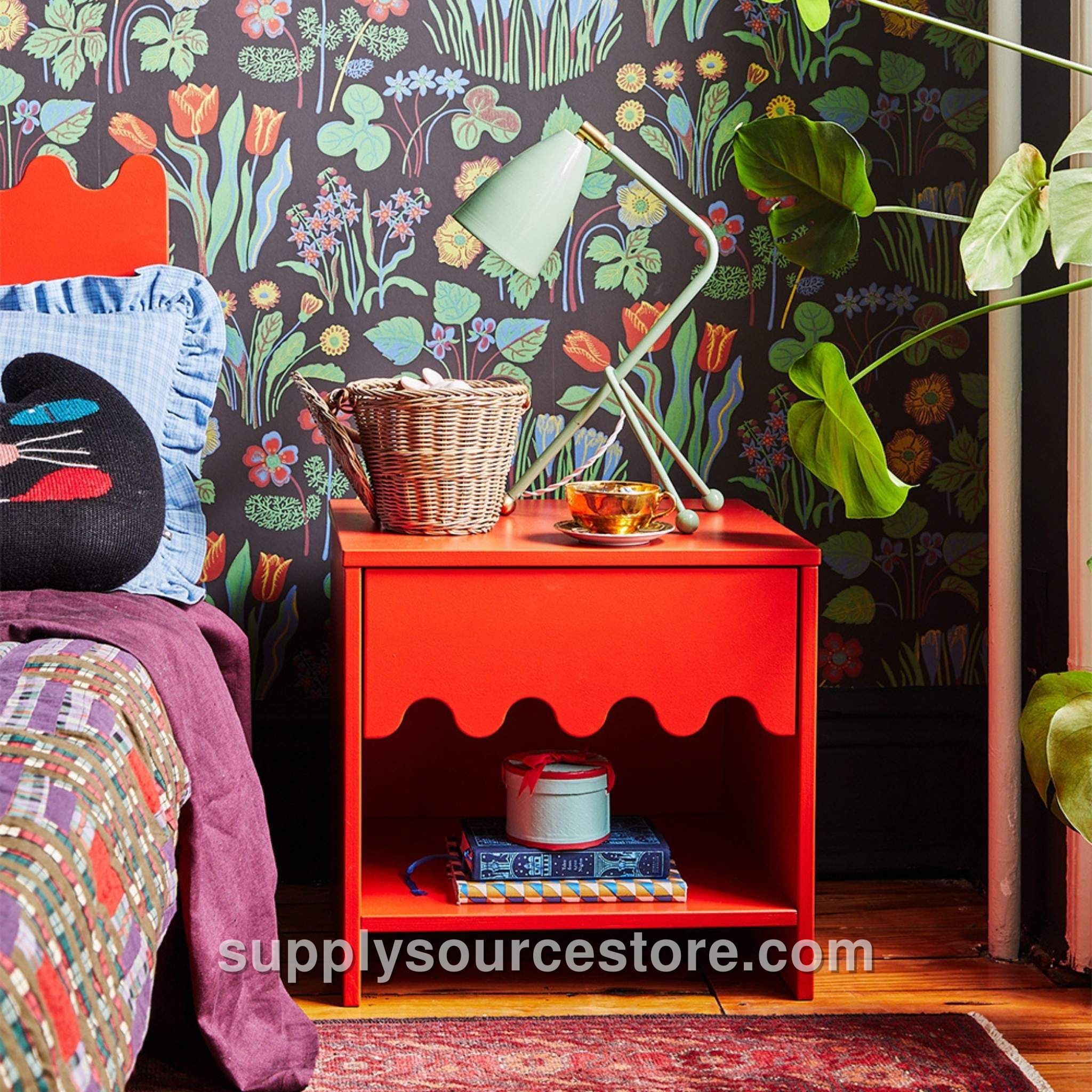 Moss Bedside Table - Tomato