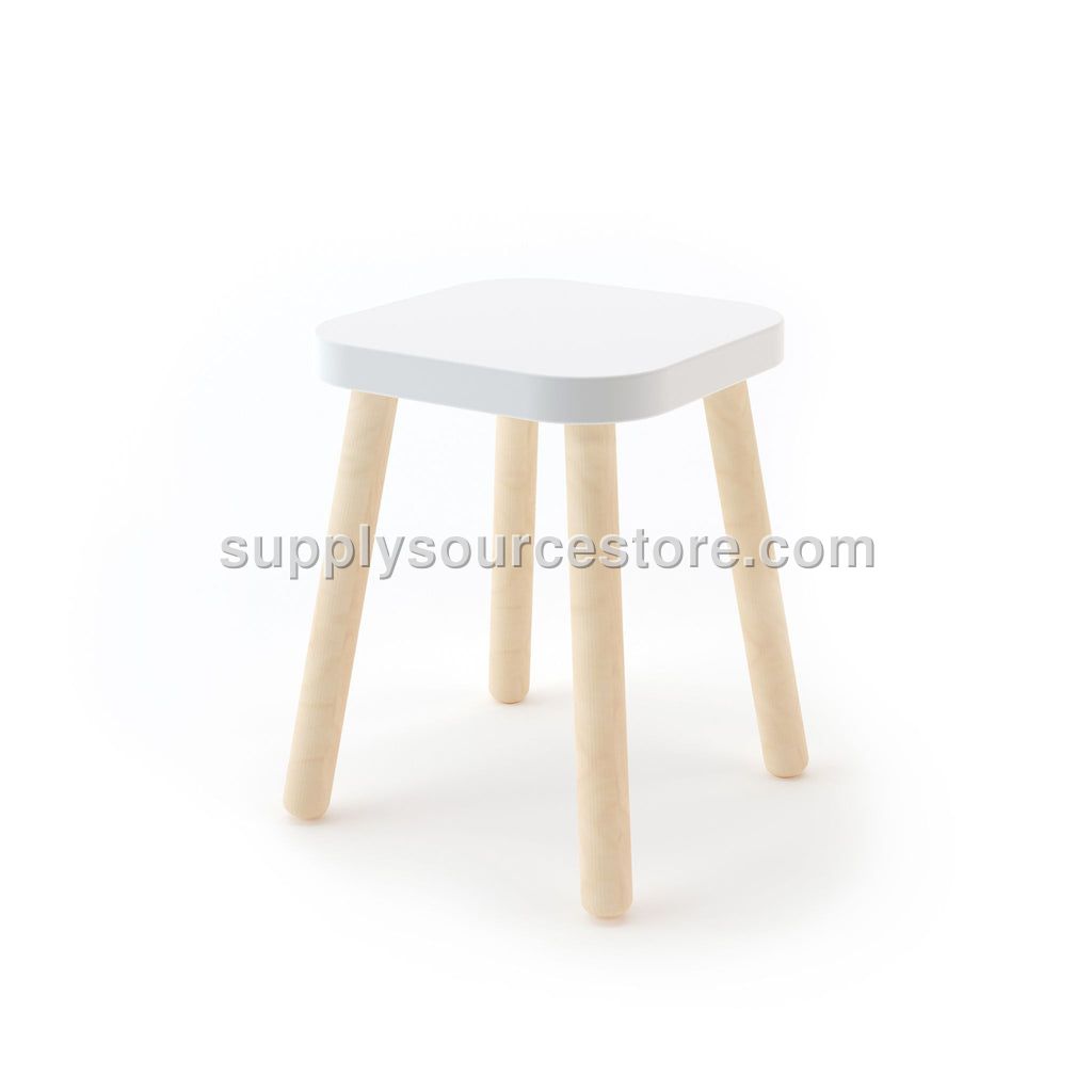 Oeuf NYC Square Stool - White/Birch