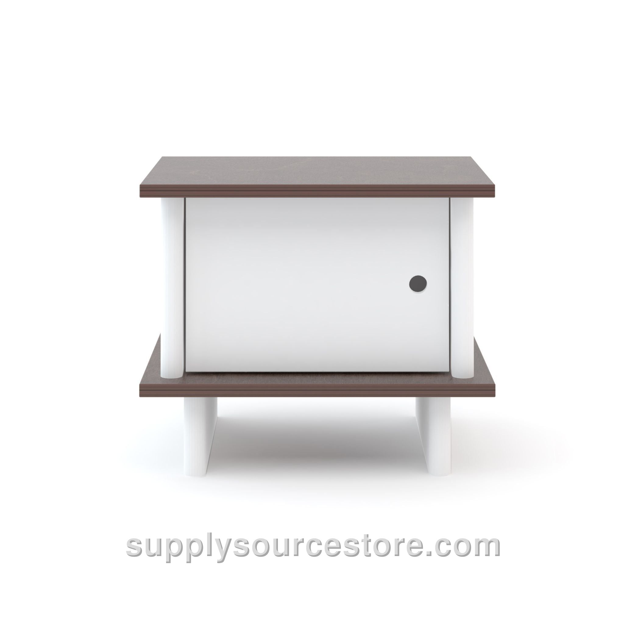 Modern Library Bedside Table - Walnut