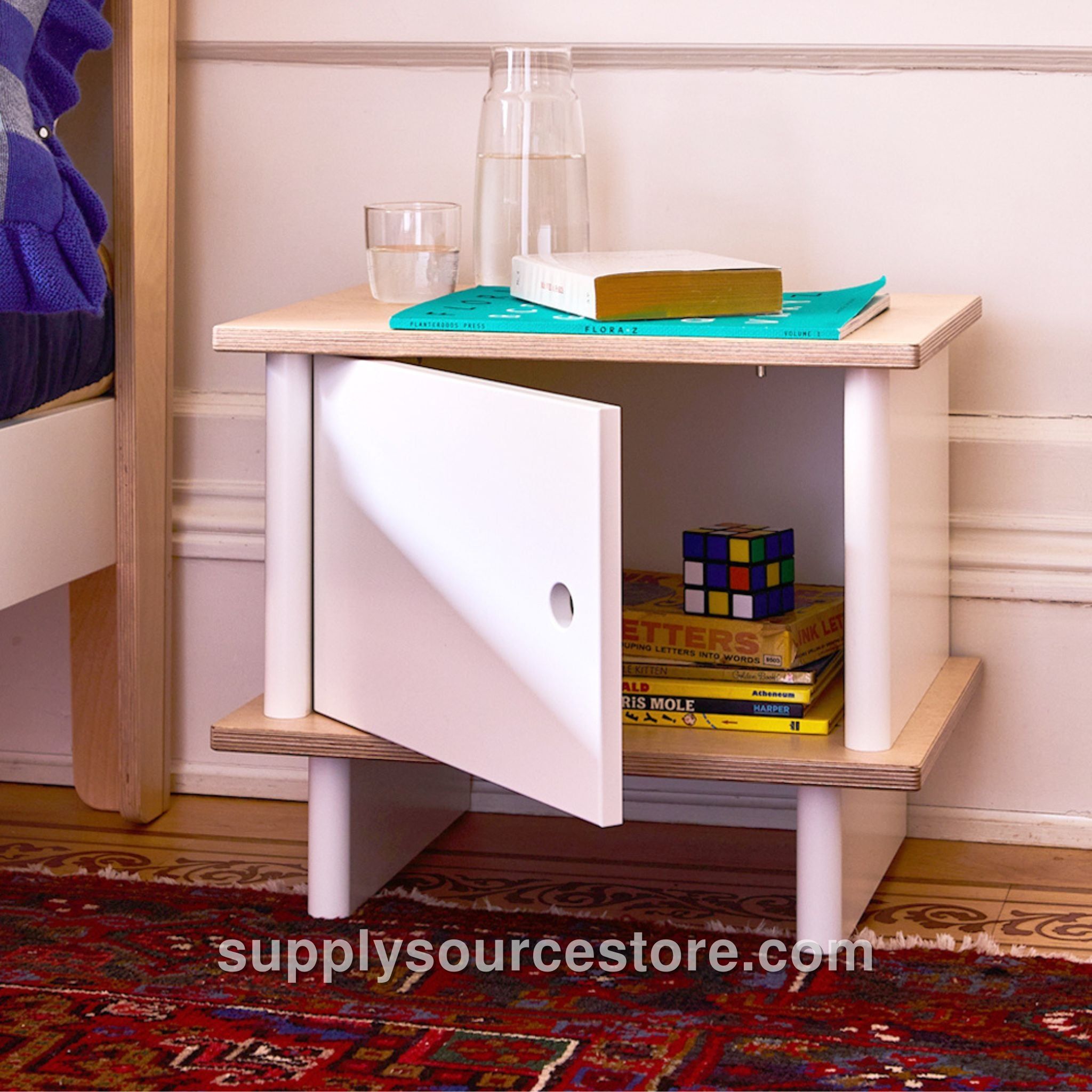 Modern Library Bedside Table - Birch