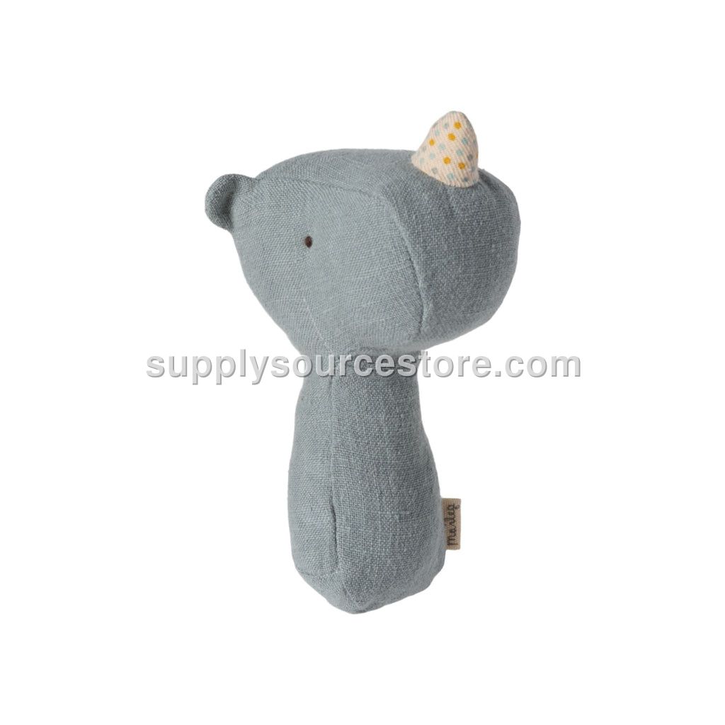 Maileg Lullaby Friends Rhino Rattle - Dusty blue