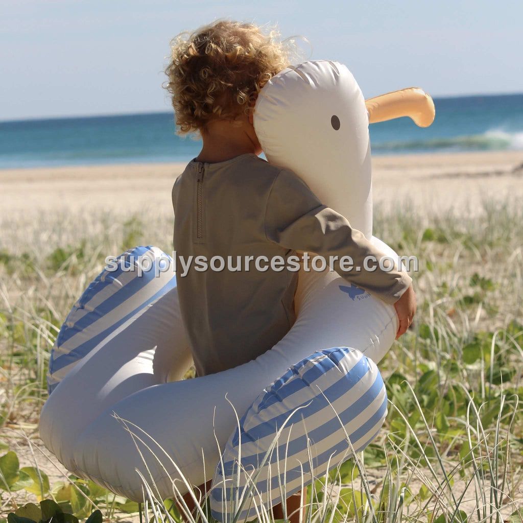 Sunnylife Sammy The Seagull Inflatable Pool Ring - Blue Stripe