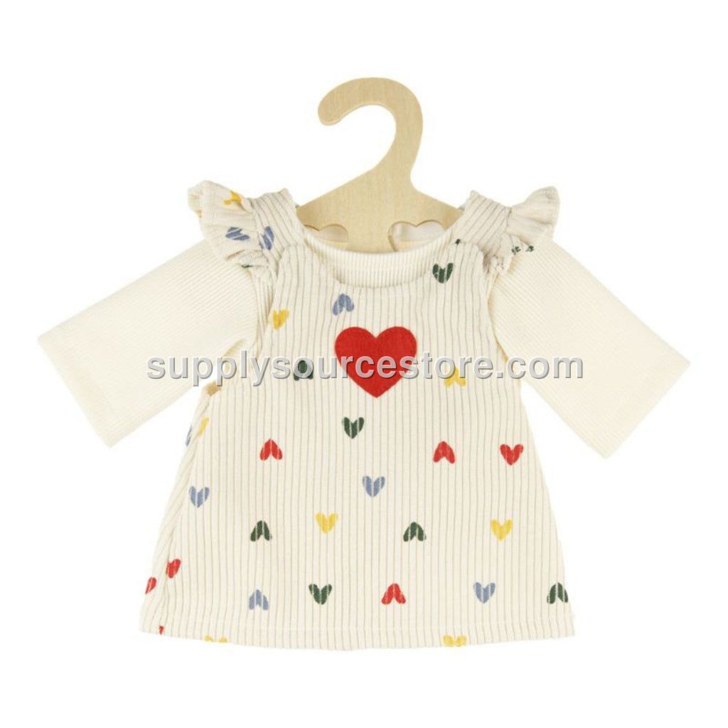 Heless Doll Corduroy Dress Set - Heart Confetti