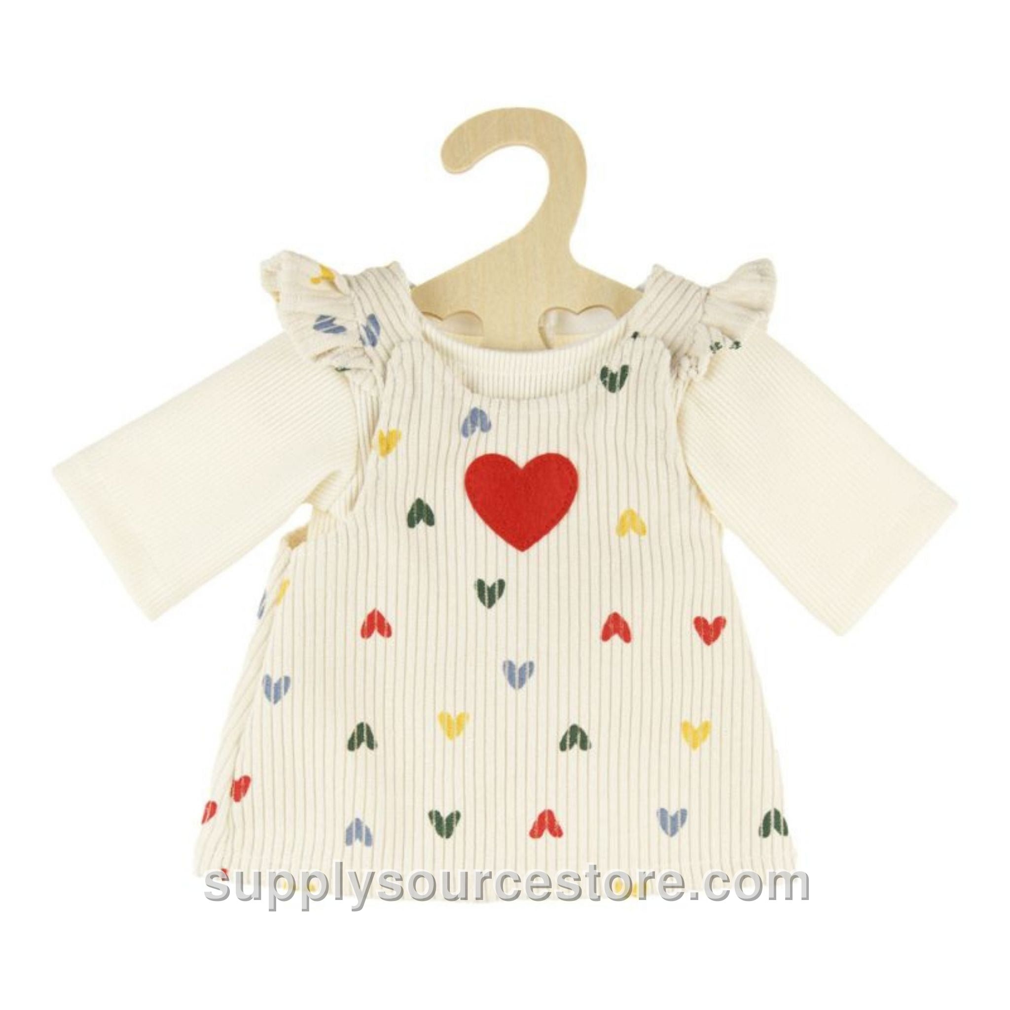 Doll Corduroy Dress Set - Heart Confetti