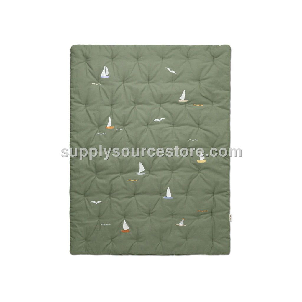 Dear April Meri Embroidered Play Mattress - Sailboats