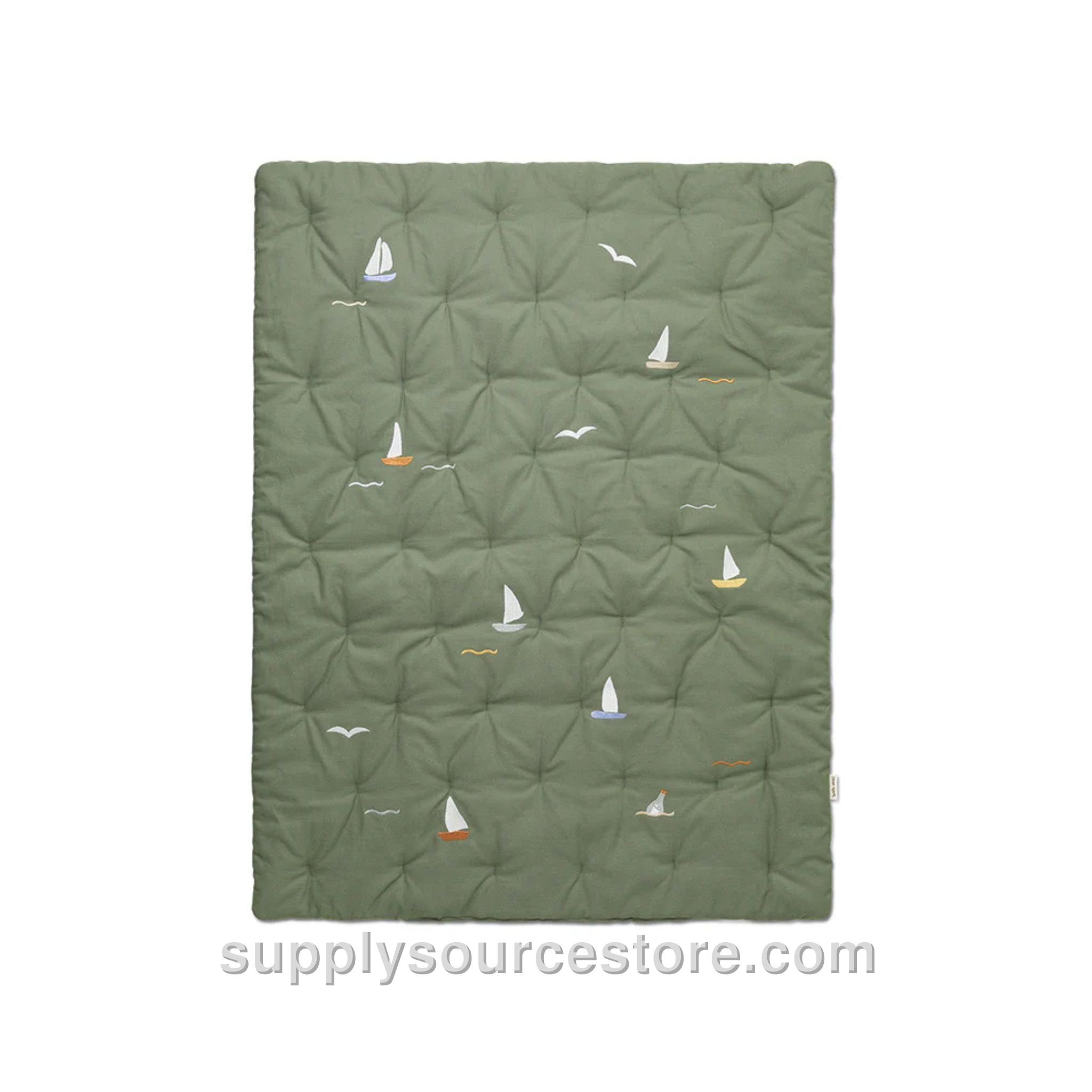 Meri Embroidered Play Mattress - Sailboats