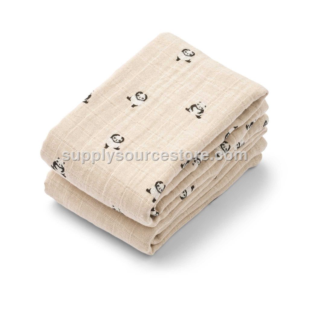 Liewood Lewis Muslin Cloth 2 Pack - Mini Panda / Sandy Mix