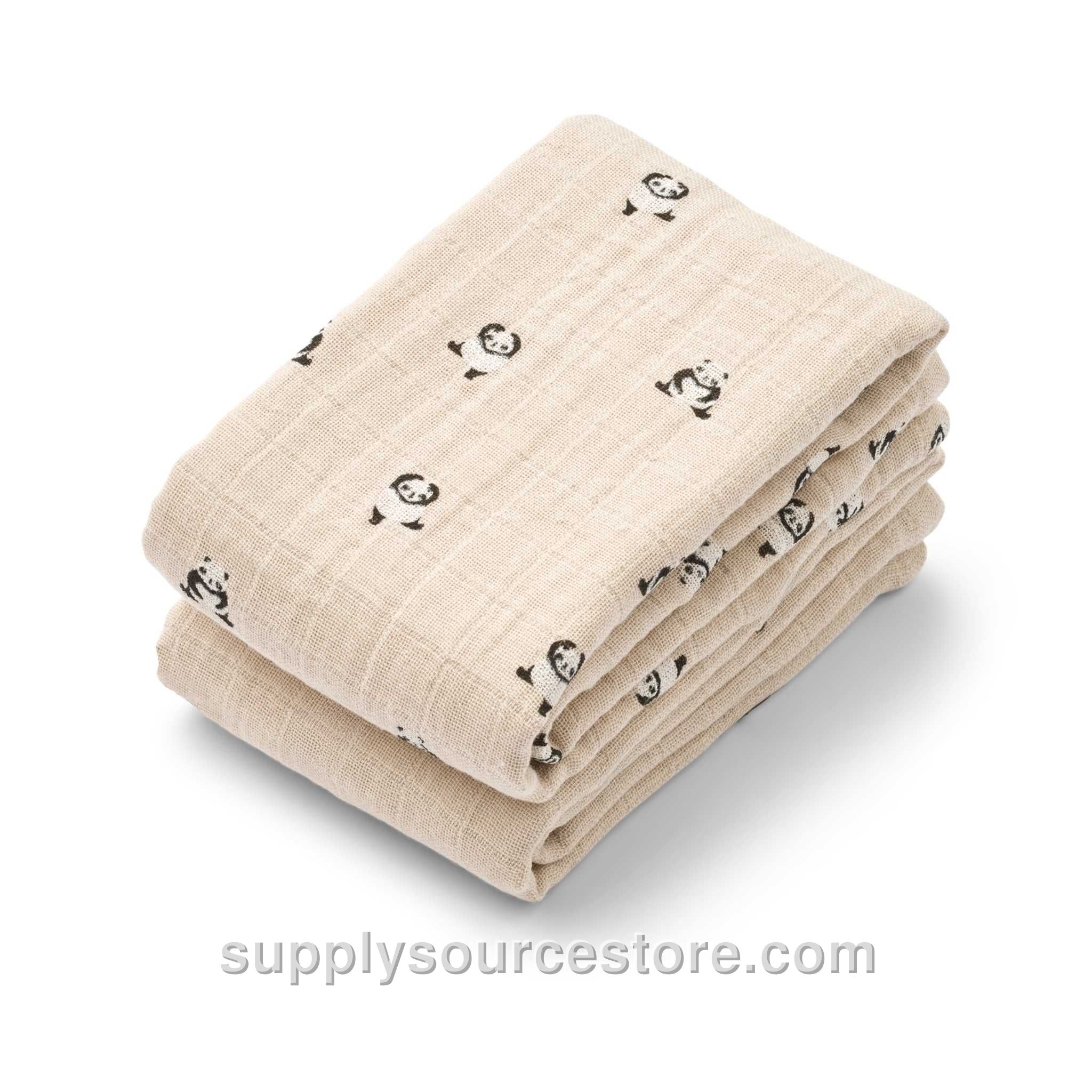 Lewis Muslin Cloth 2 Pack - Mini Panda / Sandy Mix
