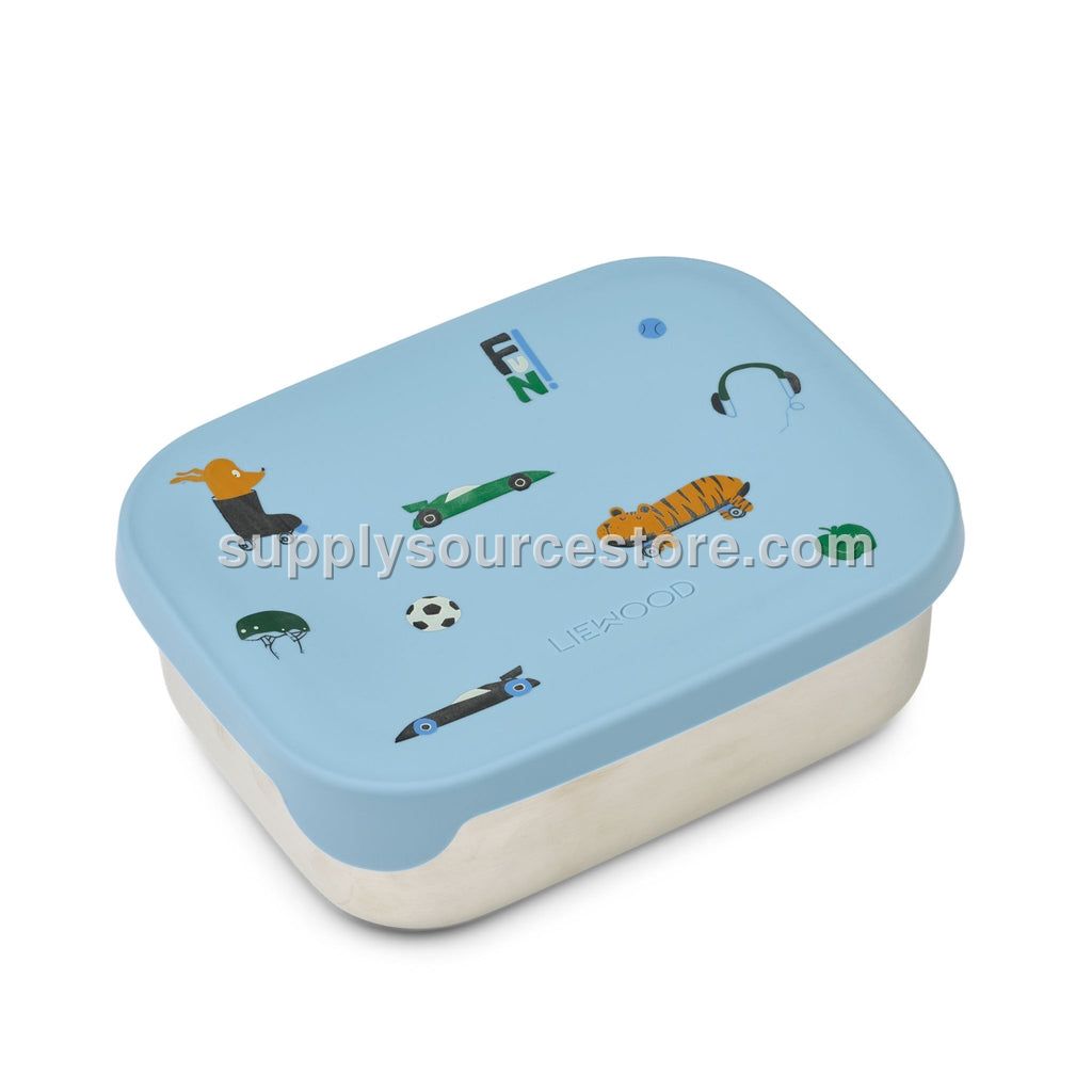 Liewood Arthur Printed Lunchbox - Fun / Beach Blue