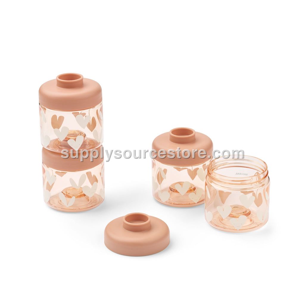 Liewood Dominique Baby Food Tritan Pots 4 Pack - Sweethearts / Pale Tuscany