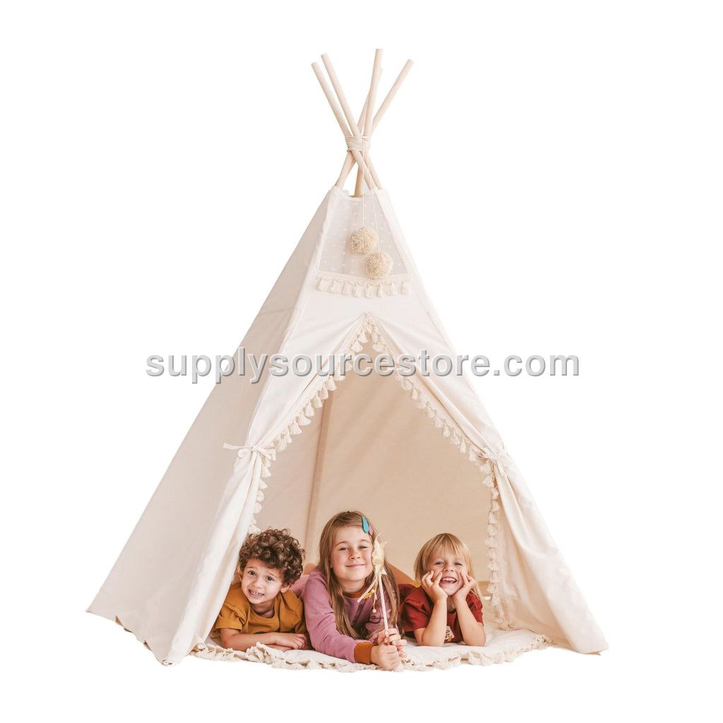 MiniCamp Boho Kids Teepee Tent with Tassels - Extra Large