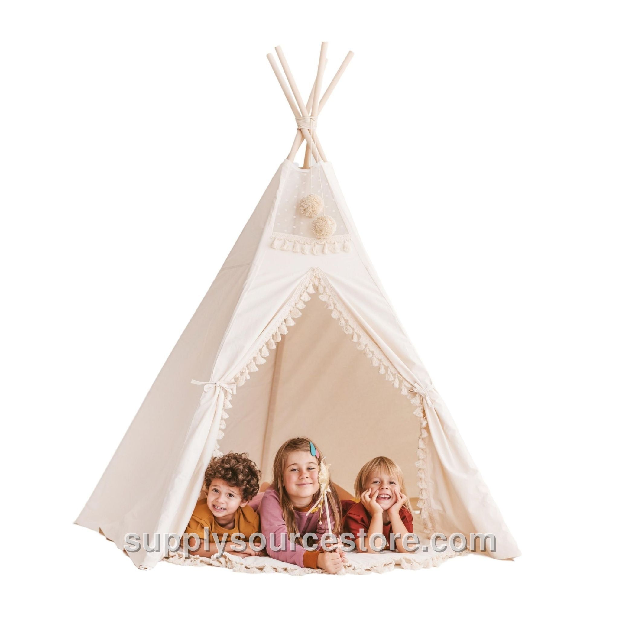 Boho Kids Teepee Tent with Tassels - Extra Large