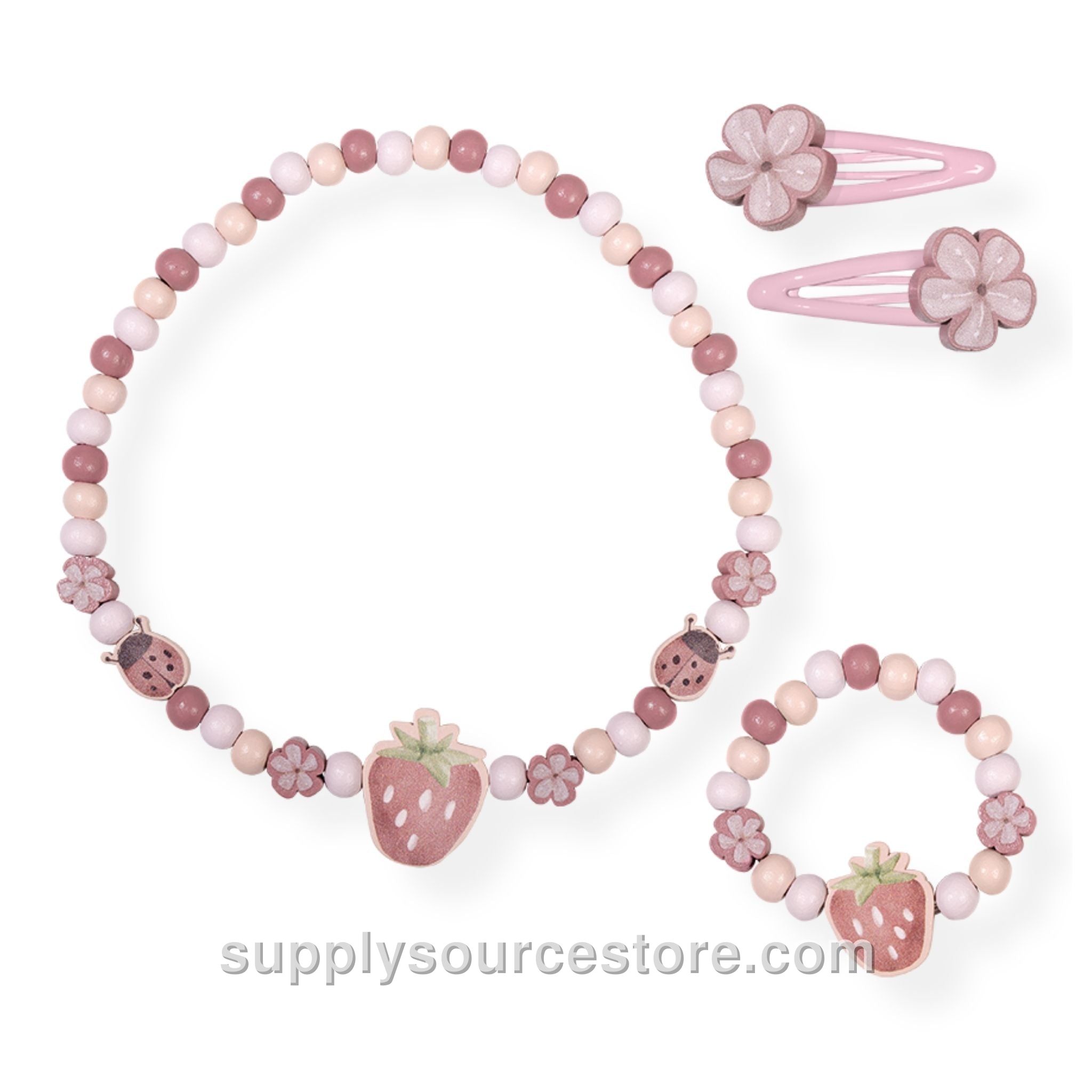 Wooden Jewellery Set - Strawberry