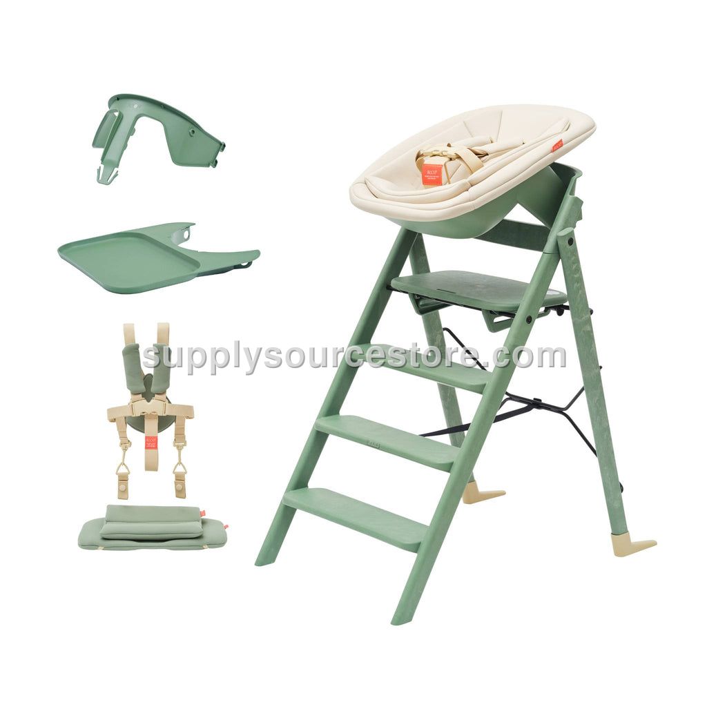 Klapp Recycled High Chair Complete Bundle - Mineral Green