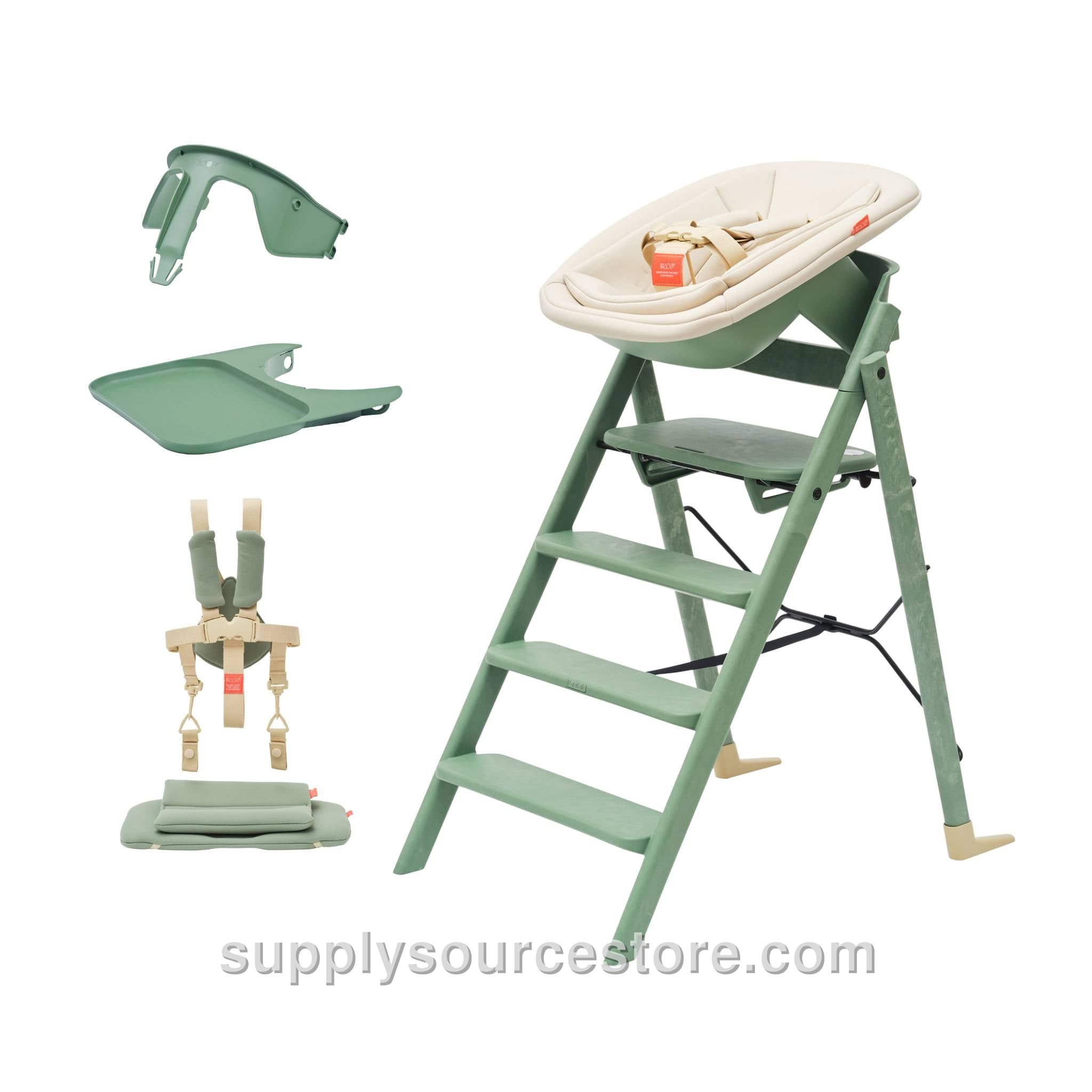 Klapp Recycled High Chair Complete Bundle - Mineral Green