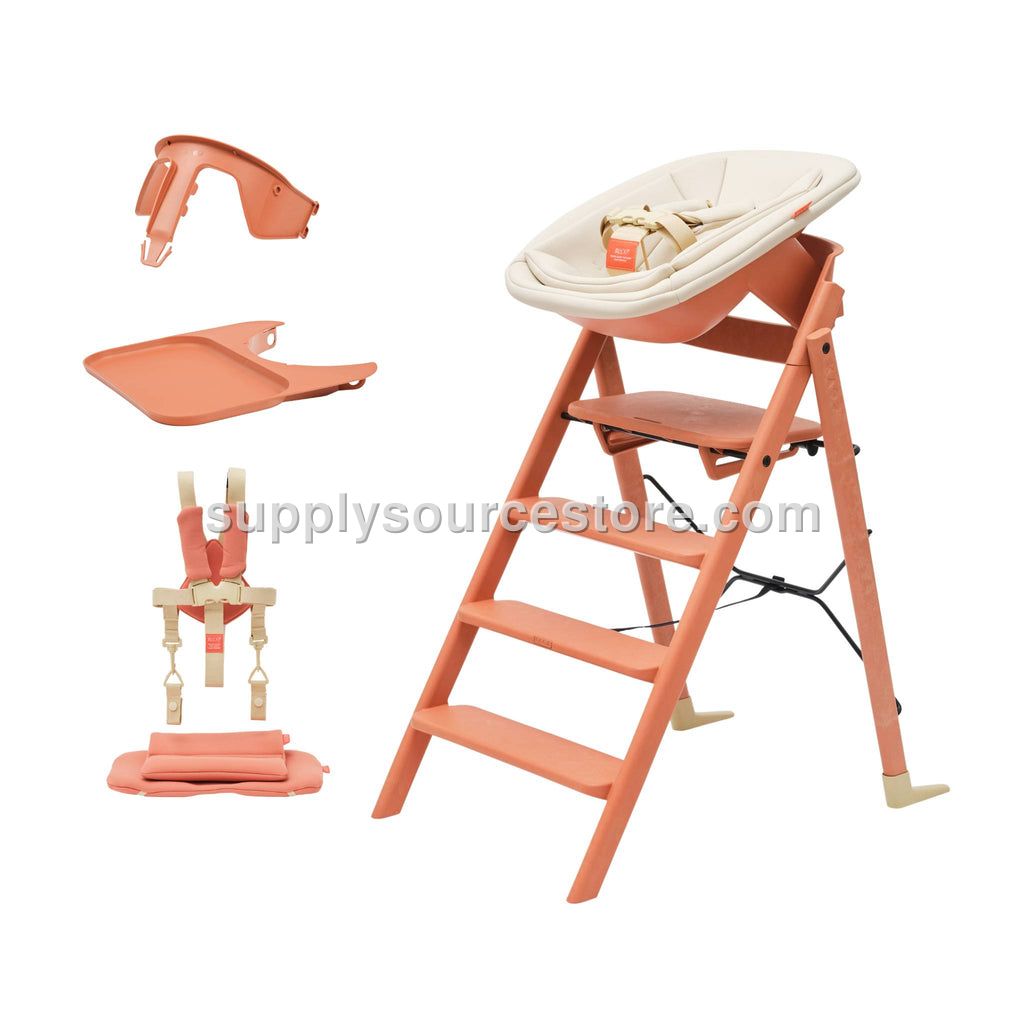 Klapp Recycled High Chair Complete Bundle - Terracotta Pink