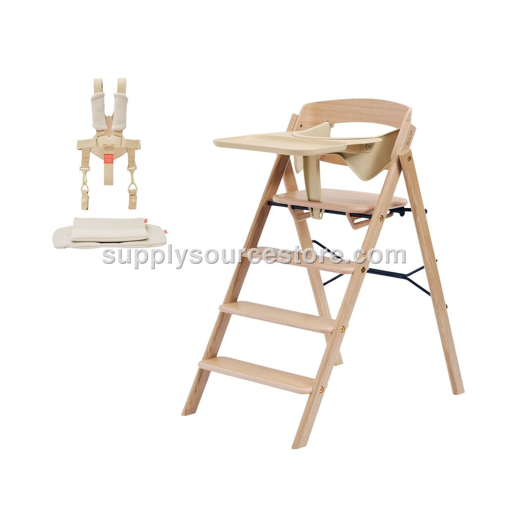 KAOS Klapp Oak High Chair Baby Bundle