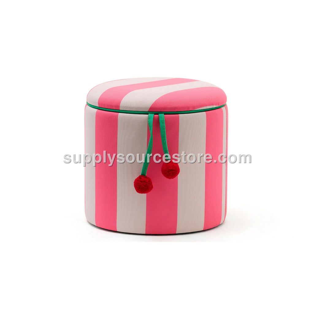 Kids Concept Storage Pouffe Cylinder - Pink
