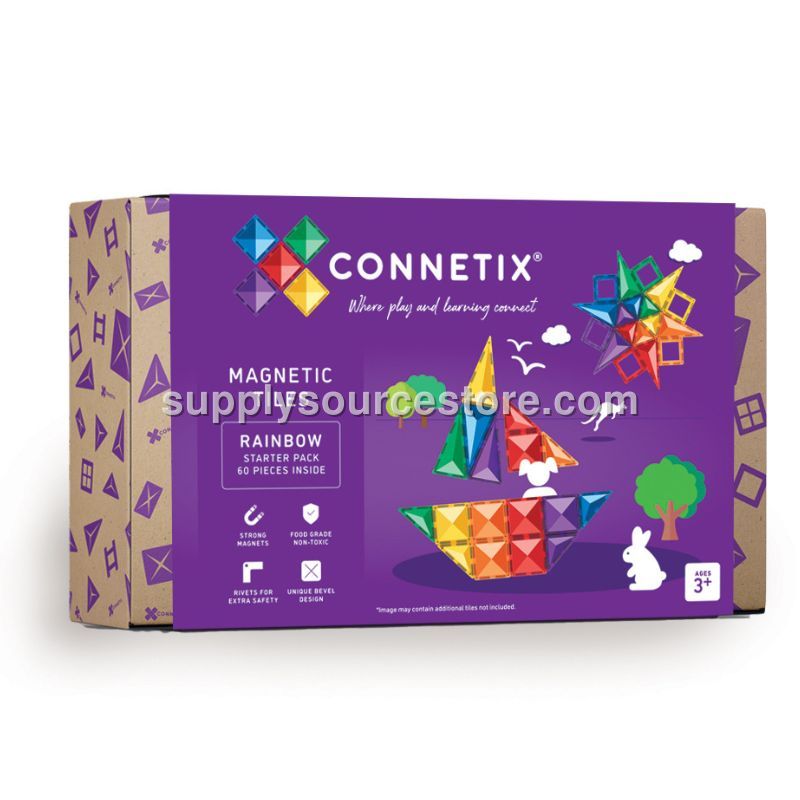 Magnetic Tiles 60 Piece Rainbow Starter Pack