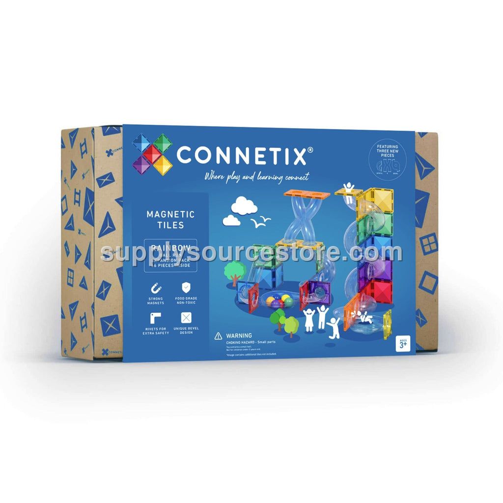 CONNETIX Magnetic Tiles 66 Piece Rainbow Ball Run Expansion Pack