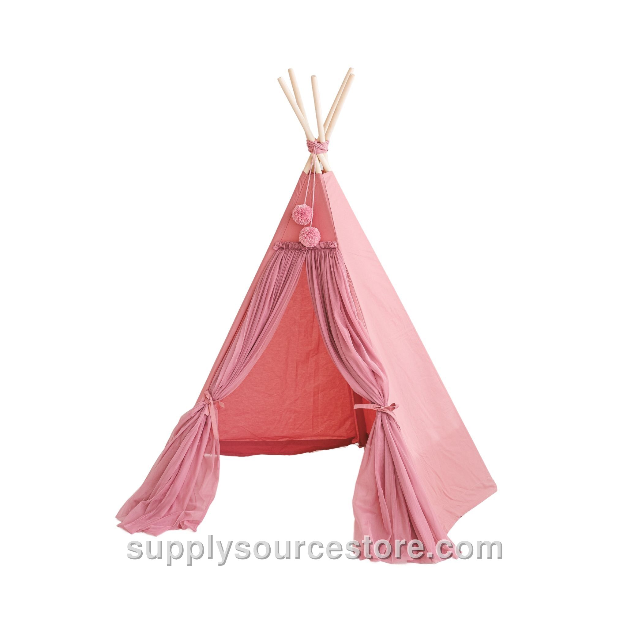Fairy Teepee Play Tent With Tulle - Rose