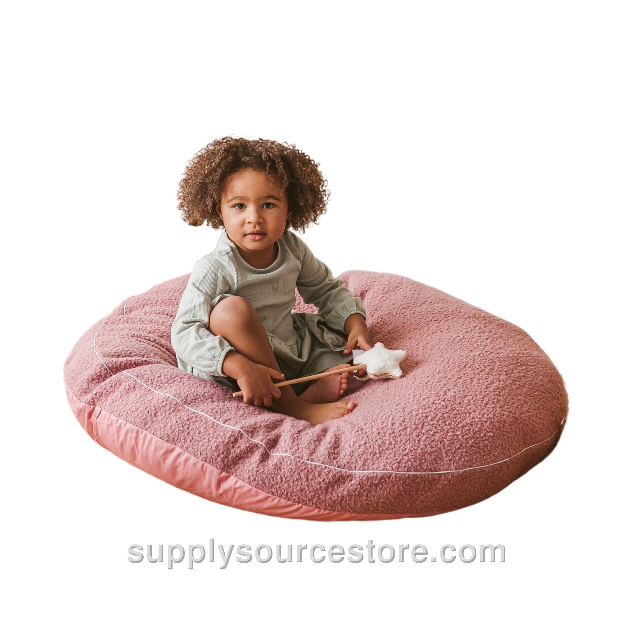 Boucle Floor Cushion - Rose