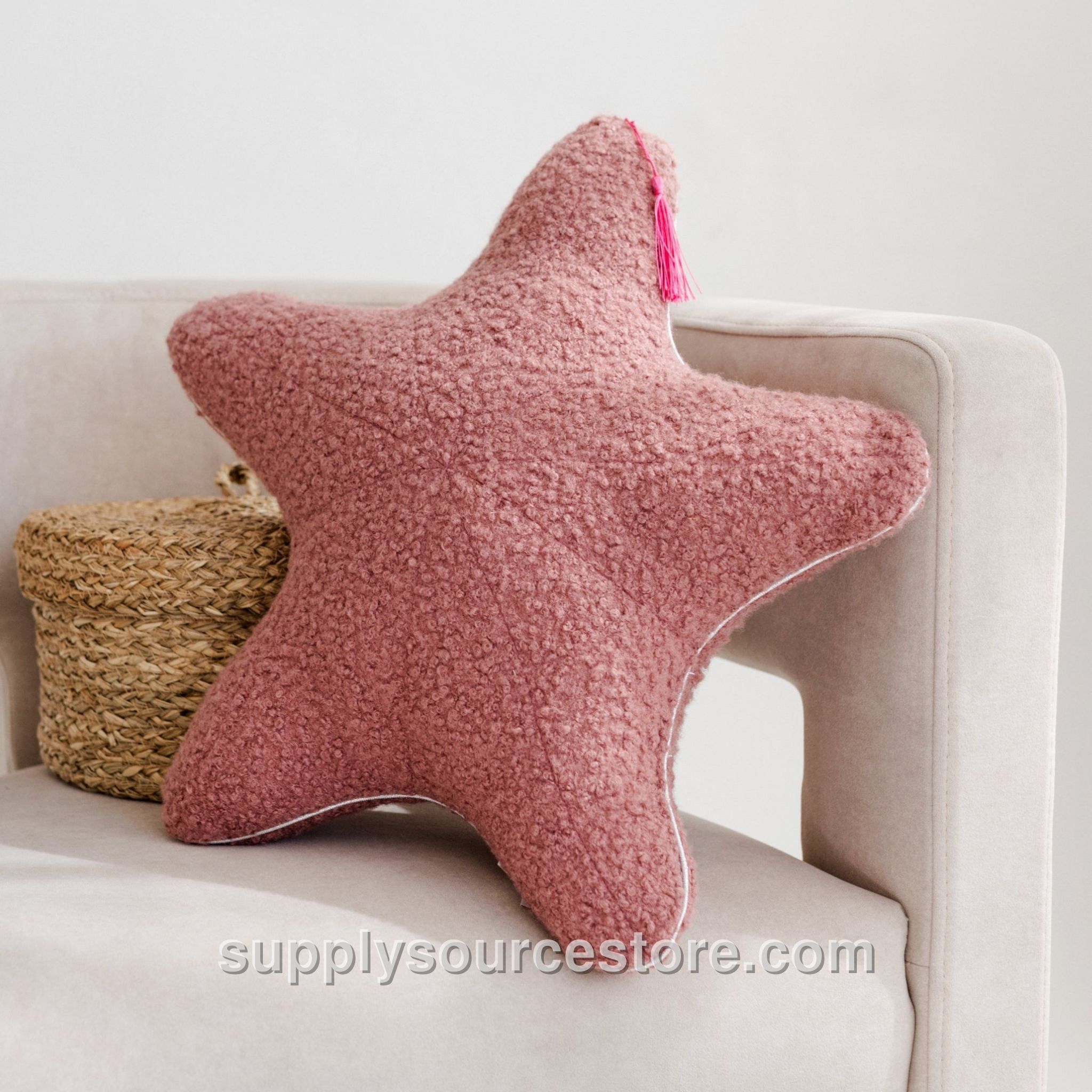Boucle Starfish Cushion - Rose