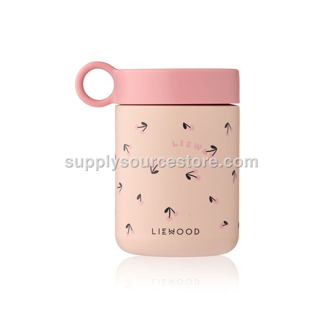 Liewood Kiani Printed Food Jar - Mini Cherry Heart / Rosey