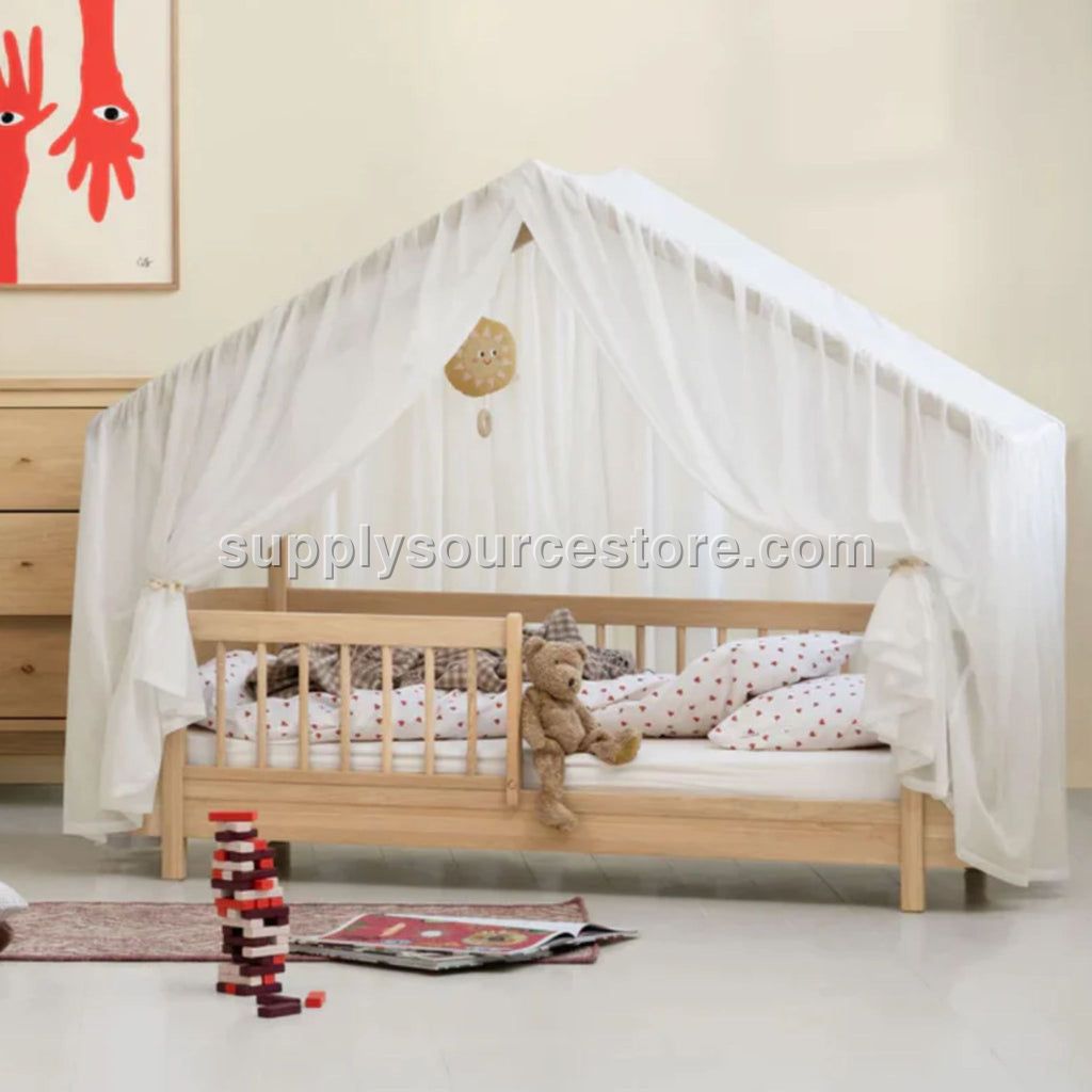 Oliver Furniture Wood Mini + House Bed Tent - Transparent White