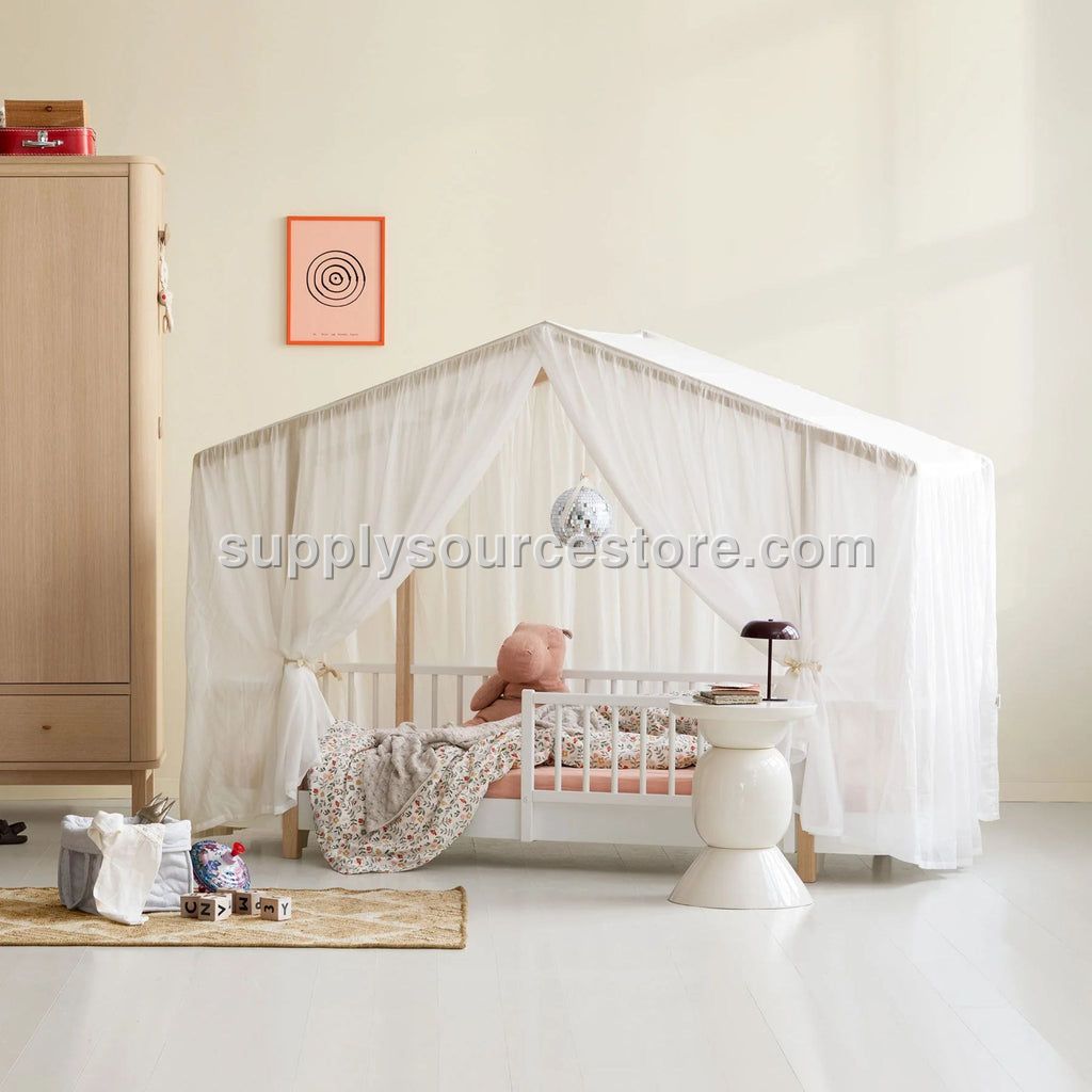 Oliver Furniture Wood Original House Bed Tent - Transparent White