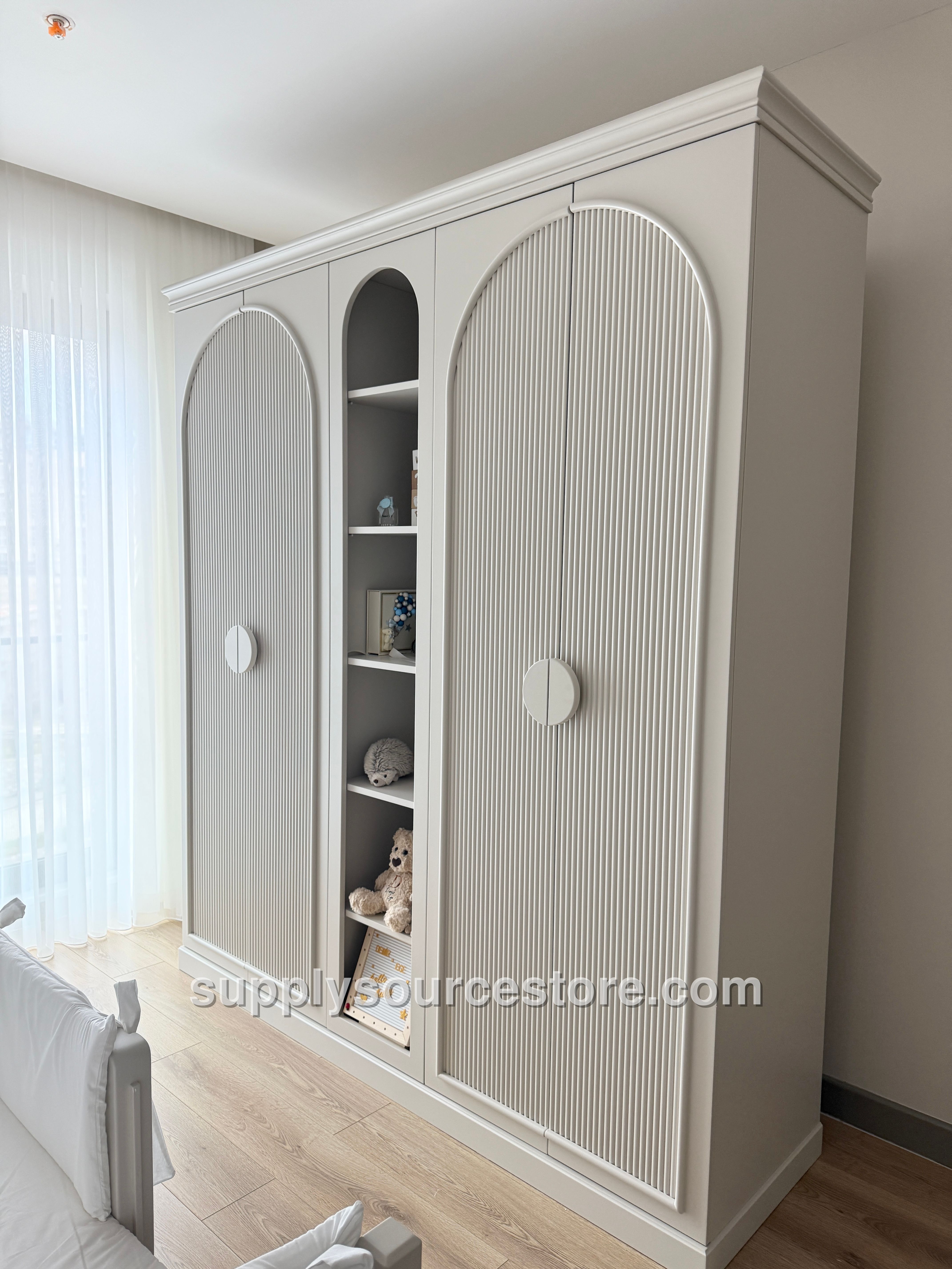 Petra Series 4-Door Nickel Wardrobe · SS-005523