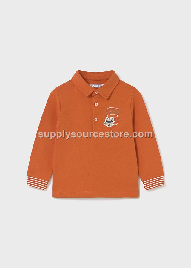 MAYORAL Pumpkin Polo Collar T-Shirt