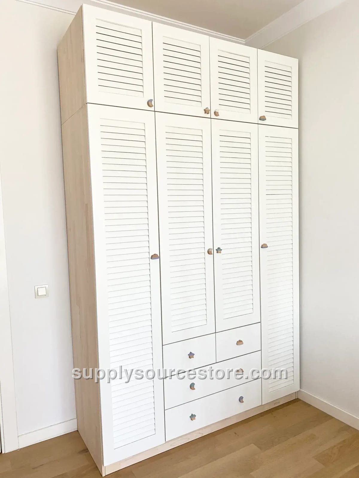 Ada Series Top-Accessory Shutter-Cover Wardrobe | Spacious Children's Closet