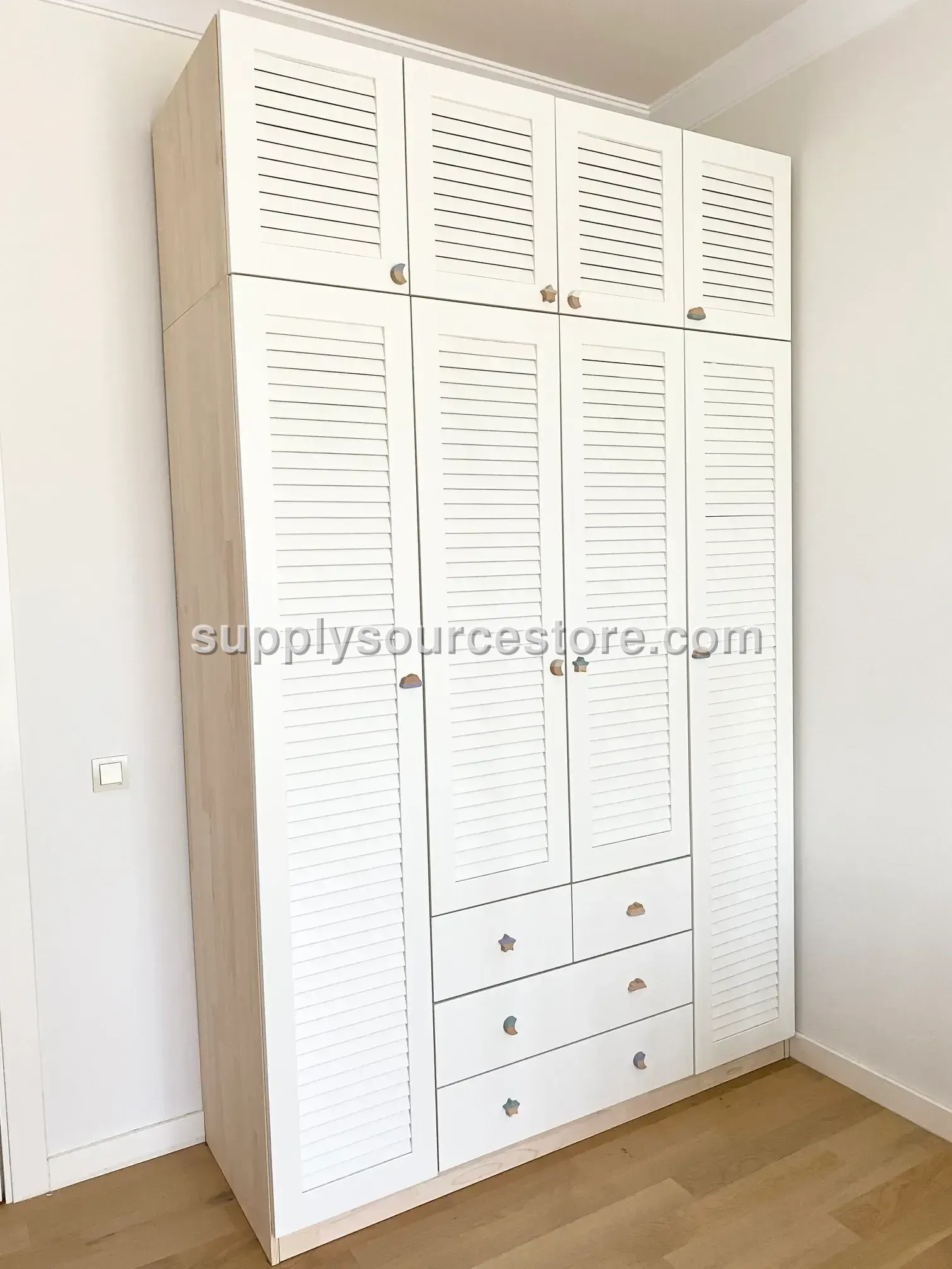 Ada Series TOP With Extension Louvered With Doors Wardrobe | Wide Saklama With Space Children's Cabinet
