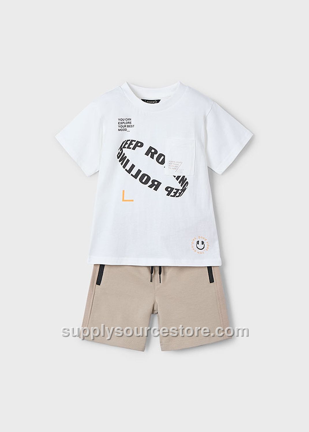 3608 Bianco T-Shirt Shorts Set